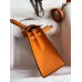 Hermes Kelly Sellier 25 Handmade Bag In Orange Epsom Calfskin