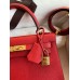 Hermes Kelly Sellier 25 Handmade Bag In Red Epsom Calfskin