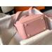 Hermes Lindy Mini Bag In Pink Clemence Leather GHW
