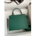 Hermes Kelly Sellier 25 Handmade Bag In Malachite Epsom Calfskin