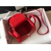 Hermes Lindy Mini Bag In Red Clemence Leather GHW