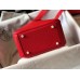 Hermes Lindy Mini Bag In Red Clemence Leather GHW