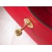 Hermes Lindy Mini Bag In Red Clemence Leather GHW