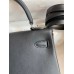 Hermes Kelly Retourne 25 Handmade Bag In Black Swift Calfskin
