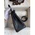 Hermes Kelly Retourne 25 Handmade Bag In Black Swift Calfskin