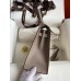 Hermes Kelly Sellier 25 Bicolor Bag in Craie and Gris Asphalt Epsom Calfskin