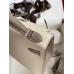 Hermes Kelly Sellier 25 Bicolor Bag in Craie and Gris Asphalt Epsom Calfskin