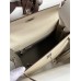 Hermes Kelly Sellier 25 Bicolor Bag in Craie and Gris Asphalt Epsom Calfskin