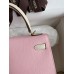 Hermes Kelly Sellier 25 Bicolor Bag in Rose Sakura and Craie Epsom Calfskin