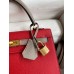 Hermes Kelly Sellier 25 Bicolor Bag in Red and Etain Epsom Calfskin