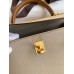 Hermes Kelly Sellier 25 Bicolor Bag in Trench and Gold Epsom Calfskin