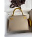 Hermes Kelly Sellier 25 Bicolor Bag in Trench and Yellow Epsom Calfskin
