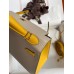 Hermes Kelly Sellier 25 Bicolor Bag in Trench and Yellow Epsom Calfskin