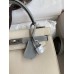 Hermes Kelly Sellier 25 Bicolor Bag in Craie and Gris Mouette Epsom Calfskin