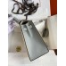 Hermes Kelly Sellier 25 Bicolor Bag in Craie and Gris Mouette Epsom Calfskin