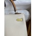Hermes Kelly Sellier 25 Tricolor Bag in Craie/Sesame/Yellow Epsom Calfskin