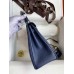 Hermes Kelly Retourne 25 Handmade Bag In Blue Saphir Clemence Leather