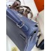 Hermes Kelly Retourne 25 Handmade Bag In Blue Saphir Clemence Leather