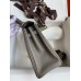 Hermes Kelly Retourne 25 Handmade Bag In Etain Clemence Leather