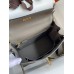 Hermes Kelly Retourne 25 Handmade Bag In Etain Clemence Leather
