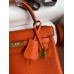 Hermes Kelly Retourne 25 Handmade Bag In Orange Clemence Leather