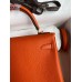 Hermes Kelly Retourne 25 Handmade Bag In Orange Clemence Leather