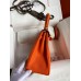 Hermes Kelly Retourne 25 Handmade Bag In Orange Clemence Leather
