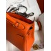 Hermes Kelly Retourne 25 Handmade Bag In Orange Clemence Leather