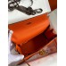 Hermes Kelly Retourne 25 Handmade Bag In Orange Clemence Leather