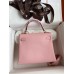 Hermes Kelly Retourne 25 Handmade Bag In Rose Sakura Clemence Leather