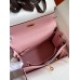 Hermes Kelly Retourne 25 Handmade Bag In Rose Sakura Clemence Leather