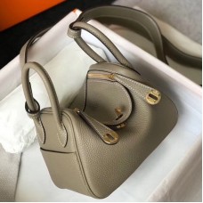 Hermes Lindy Mini Bag In Tourterelle Clemence Leather GHW