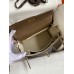 Hermes Kelly Retourne 25 Bicolor Bag in Taupe and Craie Clemence Calfskin