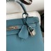 Hermes Kelly Sellier 25 Handmade Bag In Blue Jean Epsom Calfskin