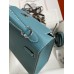 Hermes Kelly Sellier 25 Handmade Bag In Blue Jean Epsom Calfskin