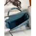 Hermes Kelly Sellier 25 Handmade Bag In Blue Jean Epsom Calfskin