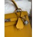 Hermes Kelly Sellier 25 Handmade Bag In Jaune Ambre Epsom Calfskin