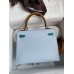 Hermes Kelly Sellier 25 Tricolor Bag in Blue/Green/SesameEpsom Calfskin