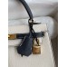Hermes Kelly Sellier 25 Bicolor Bag in White and Black Mysore Goatskin