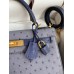 Hermes Kelly Sellier 25 Bicolor Bag in Gris Agate and Blue Ostrich Leather