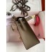 Hermes Kelly Sellier 25 Bicolor Bag in Rose Extremea nd Taupe Epsom Calfskin