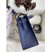 Hermes Kelly Sellier 25 Bicolor Bag in Pearl Grey and Blue Mysore Goatskin