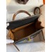 Hermes Kelly Sellier 28 Bicolor Bag in Black and Gold Epsom Calfskin