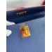 Hermes Kelly Sellier 28 Bicolor Bag in Blue Saphir and Rose Lipstick Epsom Calfskin