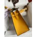 Hermes Kelly Sellier 28 Bicolor Bag in Trench and Yellow Epsom Calfskin