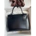 Hermes Kelly Sellier 28 Handmade Bag In Black Box Calfskin