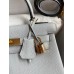 Hermes Kelly Retourne 28 Handmade Bag In Blue Glacier Clemence Leather