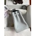 Hermes Kelly Retourne 28 Handmade Bag In Blue Glacier Clemence Leather