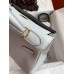 Hermes Kelly Retourne 28 Handmade Bag In Blue Glacier Clemence Leather