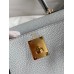 Hermes Kelly Retourne 28 Handmade Bag In Blue Glacier Clemence Leather